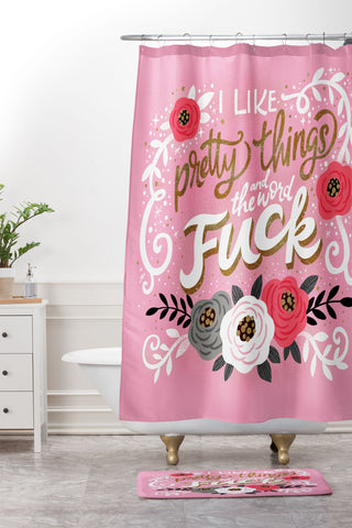 CynthiaF I Like Pretty Things Shower Curtain And Mat