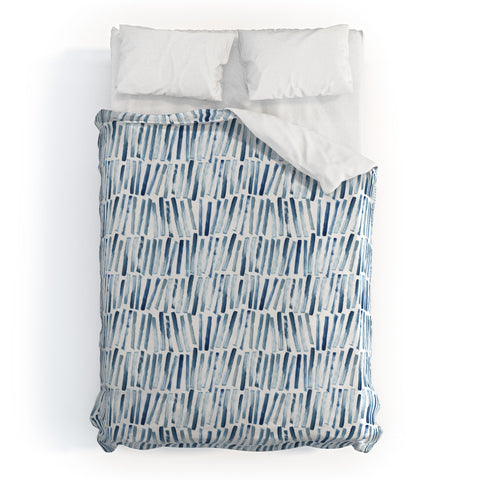Dash and Ash Strokes and Waves Duvet Cover