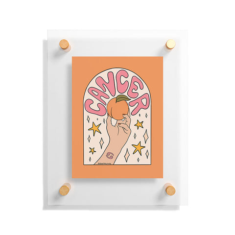 Doodle By Meg Cancer Peach Floating Acrylic Print