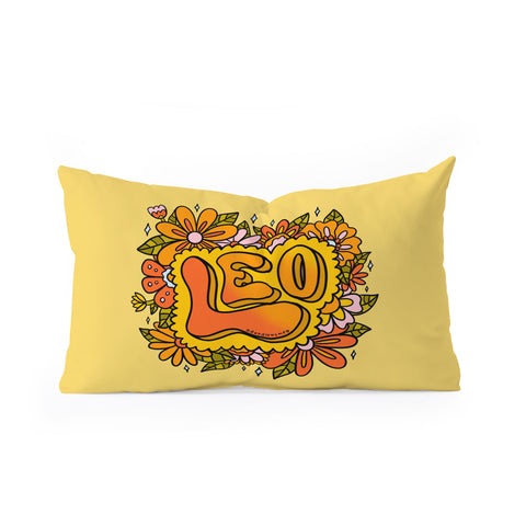 Doodle By Meg Leo Flowers Oblong Throw Pillow