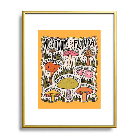 Doodle By Meg Mushrooms of Florida Metal Framed Art Print