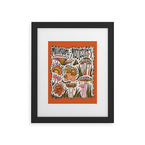 Doodle By Meg Mushrooms of Mississippi Framed Art Print