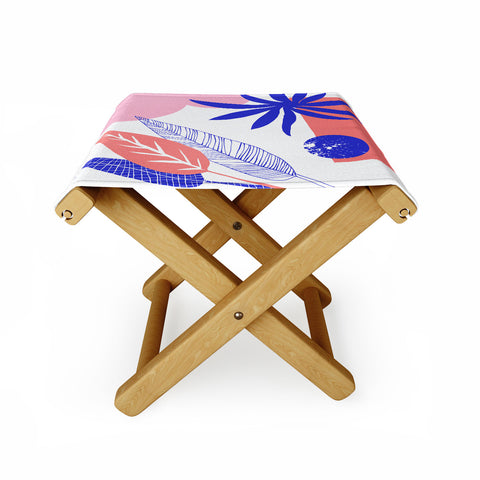 DorisciciArt Blue and pink Folding Stool