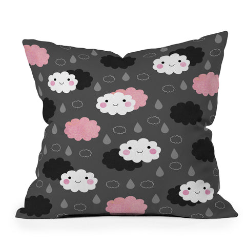 Elisabeth Fredriksson Happy Clouds Throw Pillow