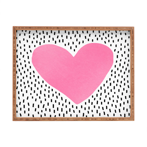 Elisabeth Fredriksson Pink Heart Rectangular Tray