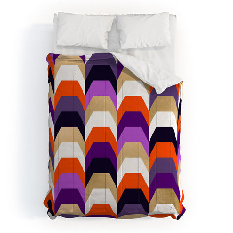 Elisabeth Fredriksson Stacks of Purple and Orange Comforter