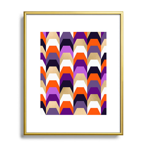 Elisabeth Fredriksson Stacks of Purple and Orange Metal Framed Art Print
