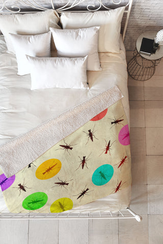 Elisabeth Fredriksson Tiny Insects Fleece Throw Blanket