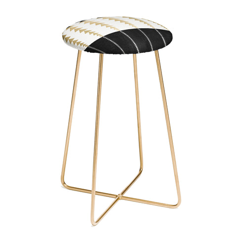 Elisabeth Fredriksson Triangles In Gold Counter Stool