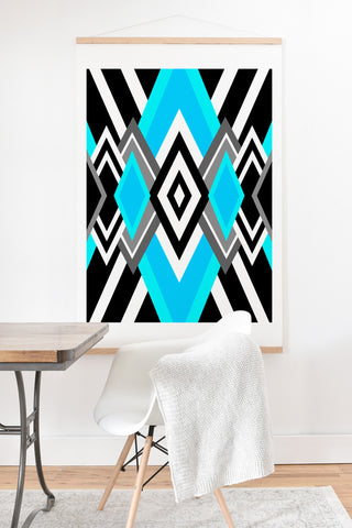 Elisabeth Fredriksson Turquoise And Black Art Print And Hanger