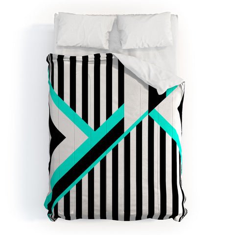 Elisabeth Fredriksson Turquoise Stripe Combination Comforter