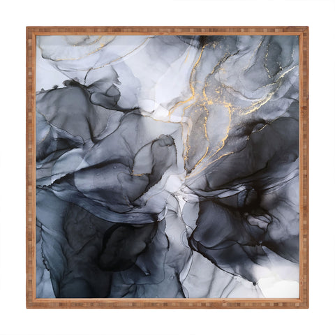 Elizabeth Karlson Calm but Dramatic Abstract Square Tray