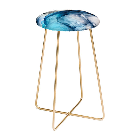 Elizabeth Karlson White Sand Blue Sea Counter Stool