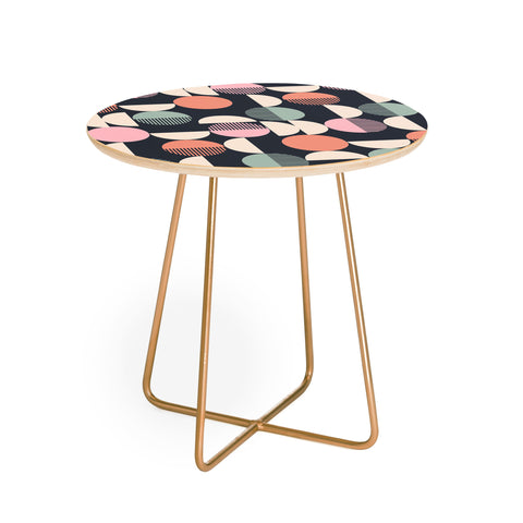 Emanuela Carratoni Abstract Moon Pattern Round Side Table