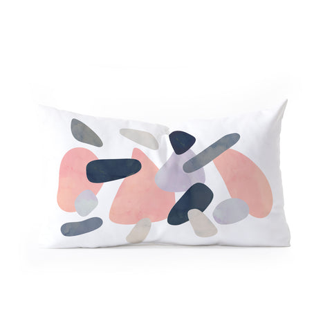 Emanuela Carratoni Abstract Pastel Terrazzo Oblong Throw Pillow