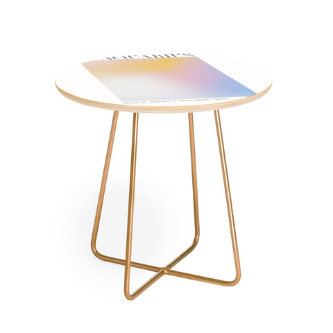 Emanuela Carratoni Aquarius Zodiac Sign Gradient Round Side Table