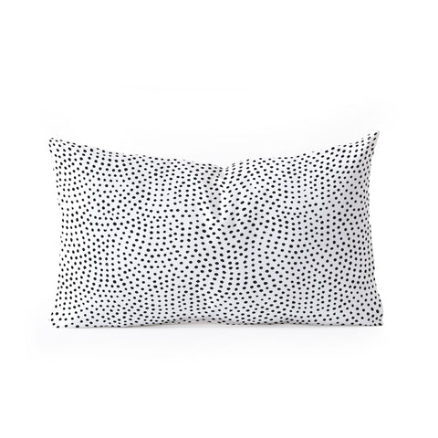 Emanuela Carratoni Black Polka Dots Oblong Throw Pillow