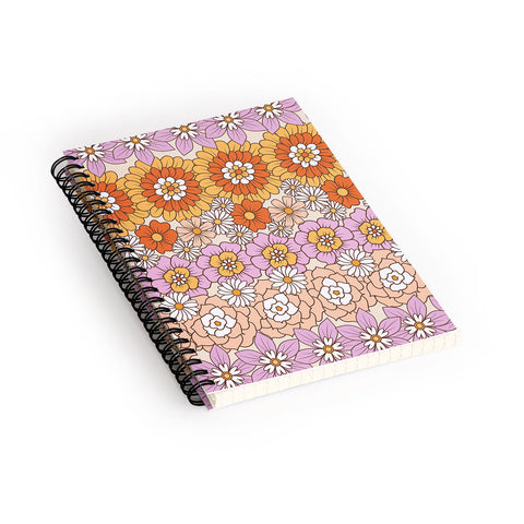 Emanuela Carratoni Boho Flower Lines Spiral Notebook