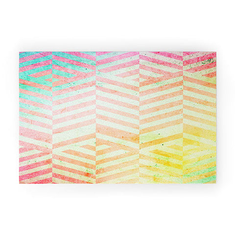 Emanuela Carratoni Colored Chevron Pattern Welcome Mat