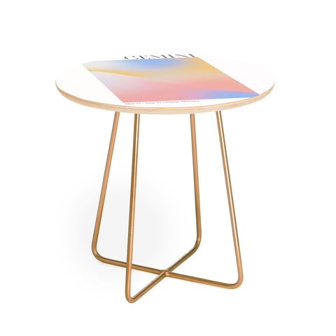 Emanuela Carratoni Gemini Zodiac Sign Gradient Round Side Table