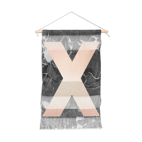 Emanuela Carratoni Grey Marble with a Pink X Wall Hanging Portrait