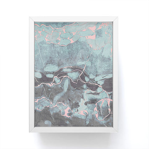 Emanuela Carratoni Light Blue and Blush Marble Framed Mini Art Print