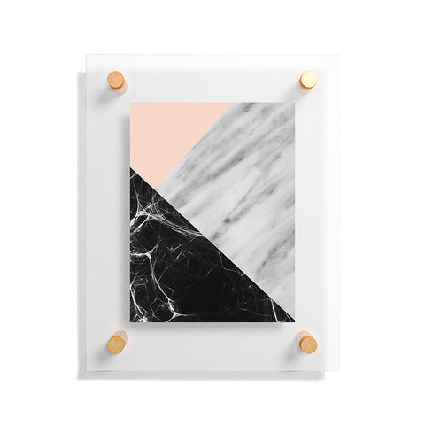 Emanuela Carratoni Marble Collage with Pink Floating Acrylic Print