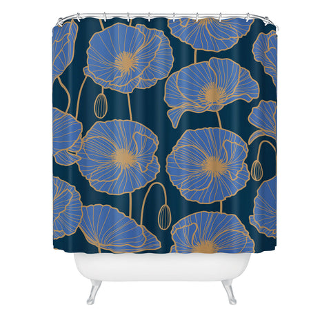 Emanuela Carratoni Moody Blue Garden Shower Curtain