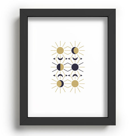 Emanuela Carratoni Moon and Sun on White Recessed Framing Rectangle