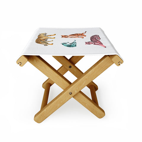 Emanuela Carratoni Tiger Art Theme Folding Stool