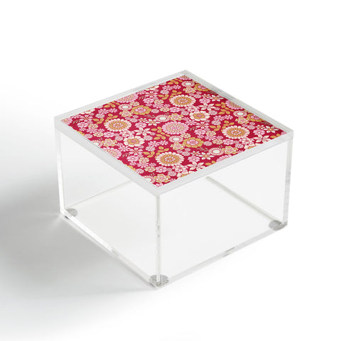 Emanuela Carratoni Viva Magenta Floral Theme Acrylic Box