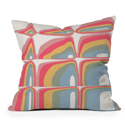 Emanuela Carratoni Whimsical Rainbow Throw Pillow