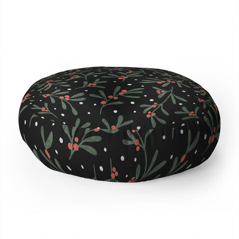 Emanuela Carratoni Winter Mistletoe Floor Pillow Round