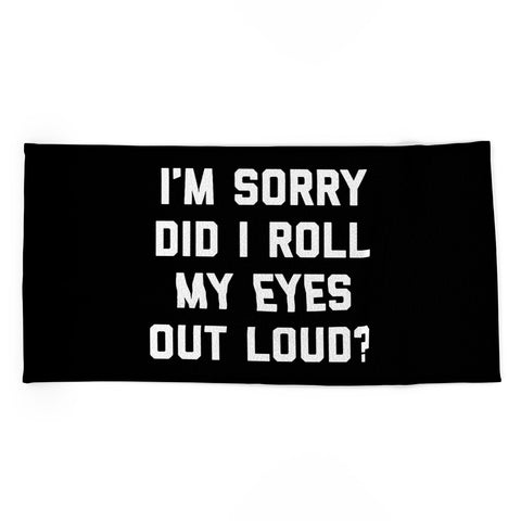 EnvyArt Roll My Eyes Beach Towel