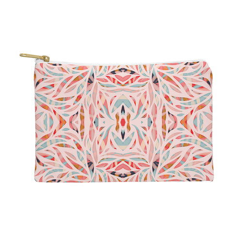evamatise Boho Tile Abstraction Coral Pouch