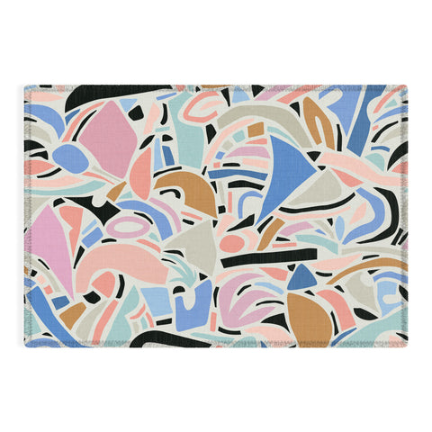 evamatise Contemporary Shapes N01 Spring Abstraction Outdoor Rug