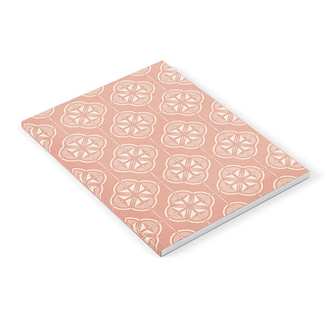 evamatise Retro Floral Geometric Tile Blush Pink Notebook