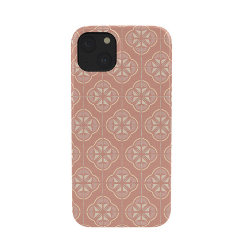 evamatise Retro Floral Geometric Tile Blush Pink Phone Case