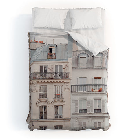Eye Poetry Photography Bonjour Montmartre Paris Architecture Duvet Cover