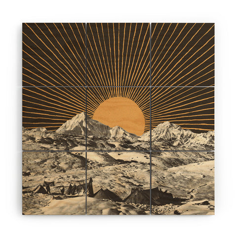 Florent Bodart Mountainscape 6 Night Sun Wood Wall Mural