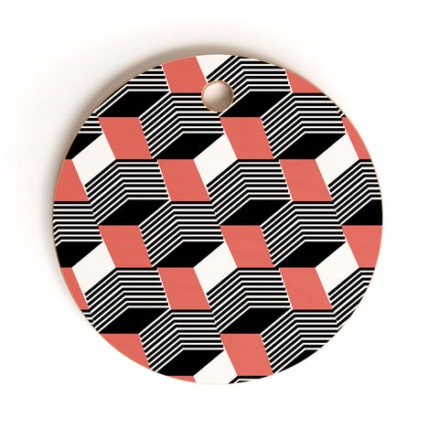 Gabriela Fuente Cube Coral Cutting Board Round