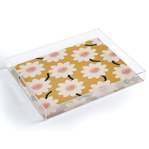 Gale Switzer Flower field yellow Acrylic Tray