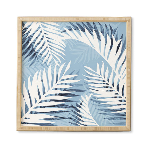 Gale Switzer Tropical Bliss chambray blue Framed Wall Art