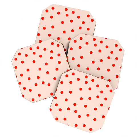 Garima Dhawan Vintage Dots Red Coaster Set