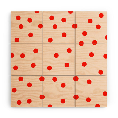 Garima Dhawan Vintage Dots Red Wood Wall Mural