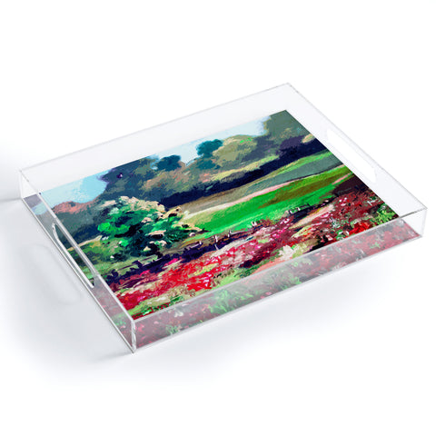 Ginette Fine Art Poppy Landscape Somme France Acrylic Tray