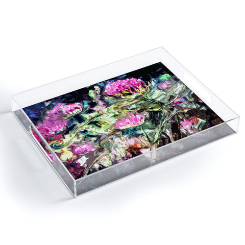 Ginette Fine Art Purple Thistles Acrylic Tray