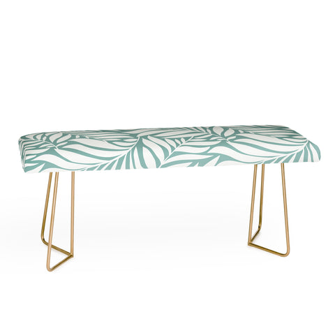 Heather Dutton Flowing Leaves Seafoam Bench