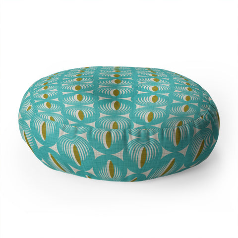 Heather Dutton Oculus Aqua Floor Pillow Round