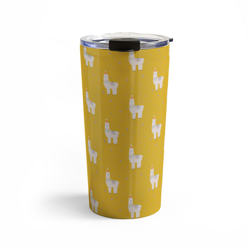 Hello Sayang Fa La La La Llama Mustard Travel Mug